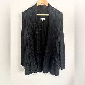 Croft & Barrow Black & Speckled Cardigan